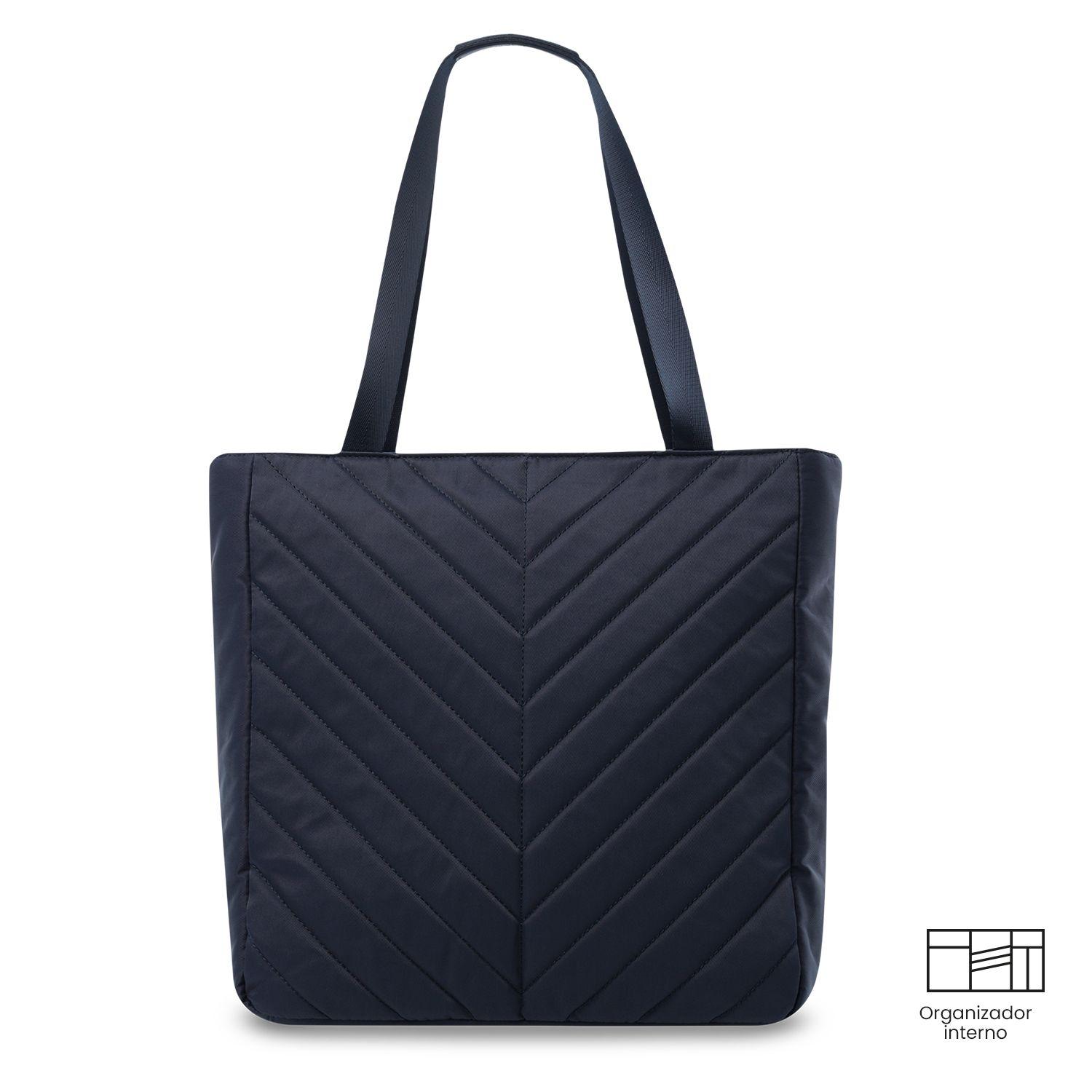 Cartera Shopping Bag Grande Mujer Malawi Porta Notebook 13" Azul Totto-3