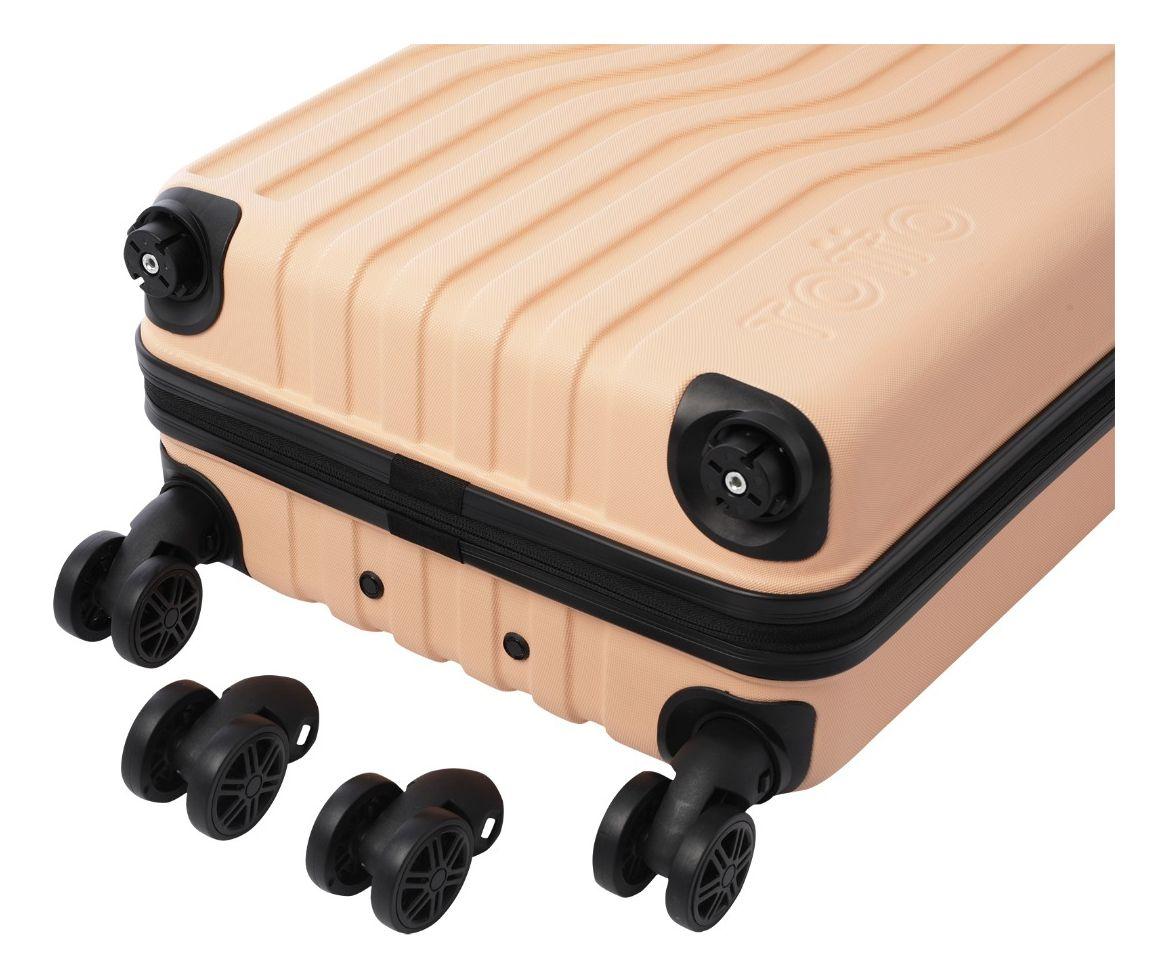 Maleta de Cabina Totto Nomad Beige Ruedas 360° Compacta y Versátil-4