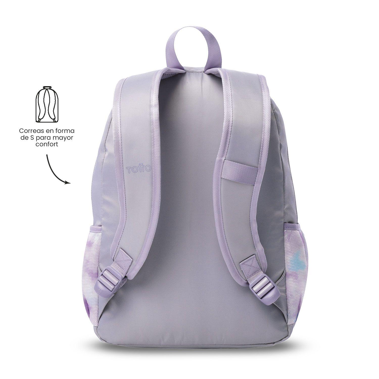 Mochila Niña Cluw Mediano color Gris Totto-3