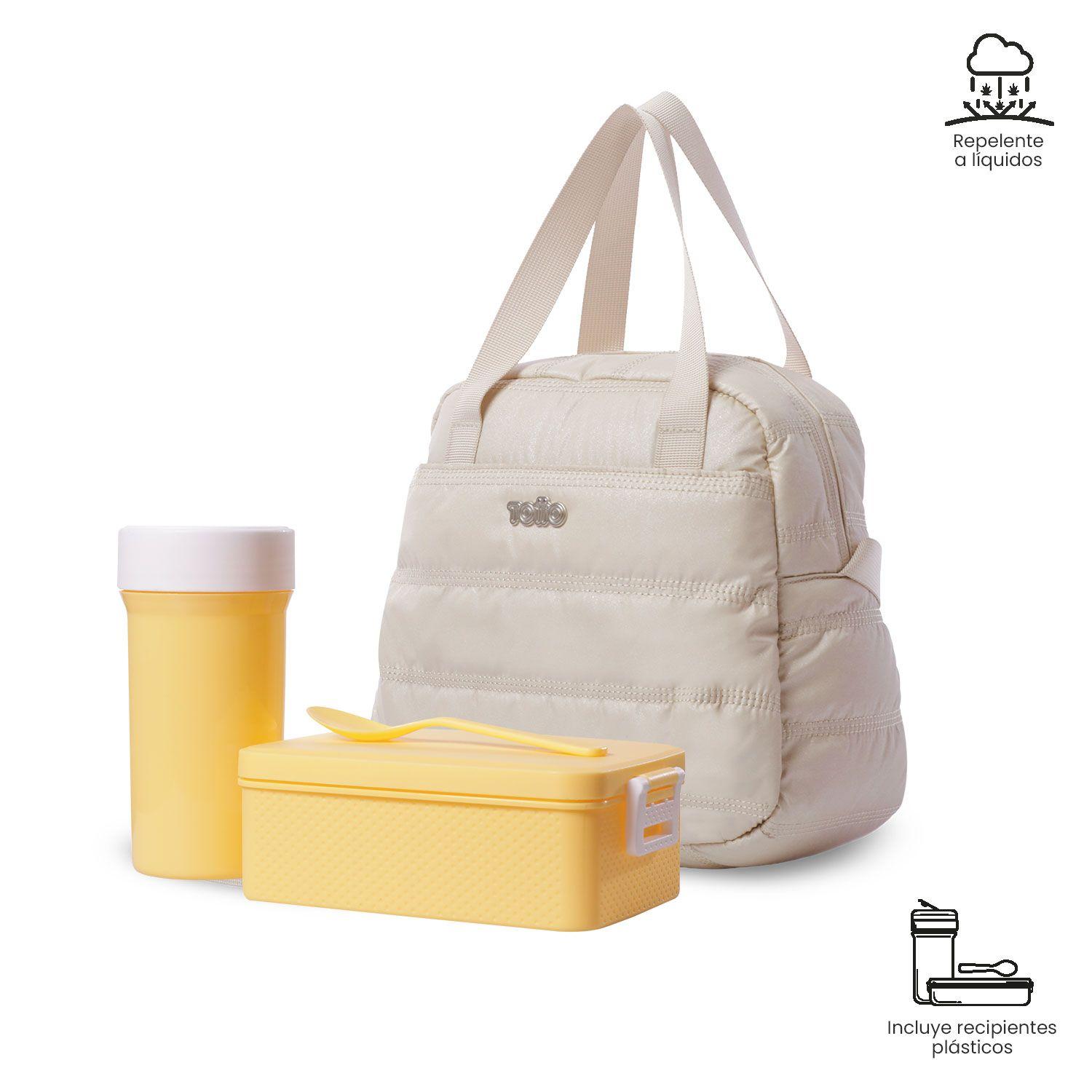 Lonchera Térmica Moxi Grande Beige Metálico-5