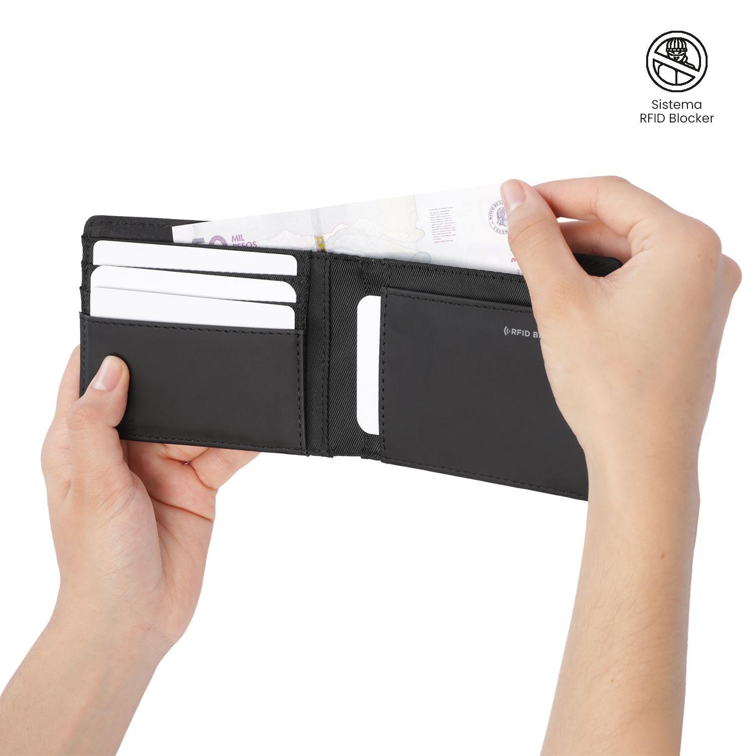 Billetera Hombre Nexus Pequeña con RFID Blocker Negra -2
