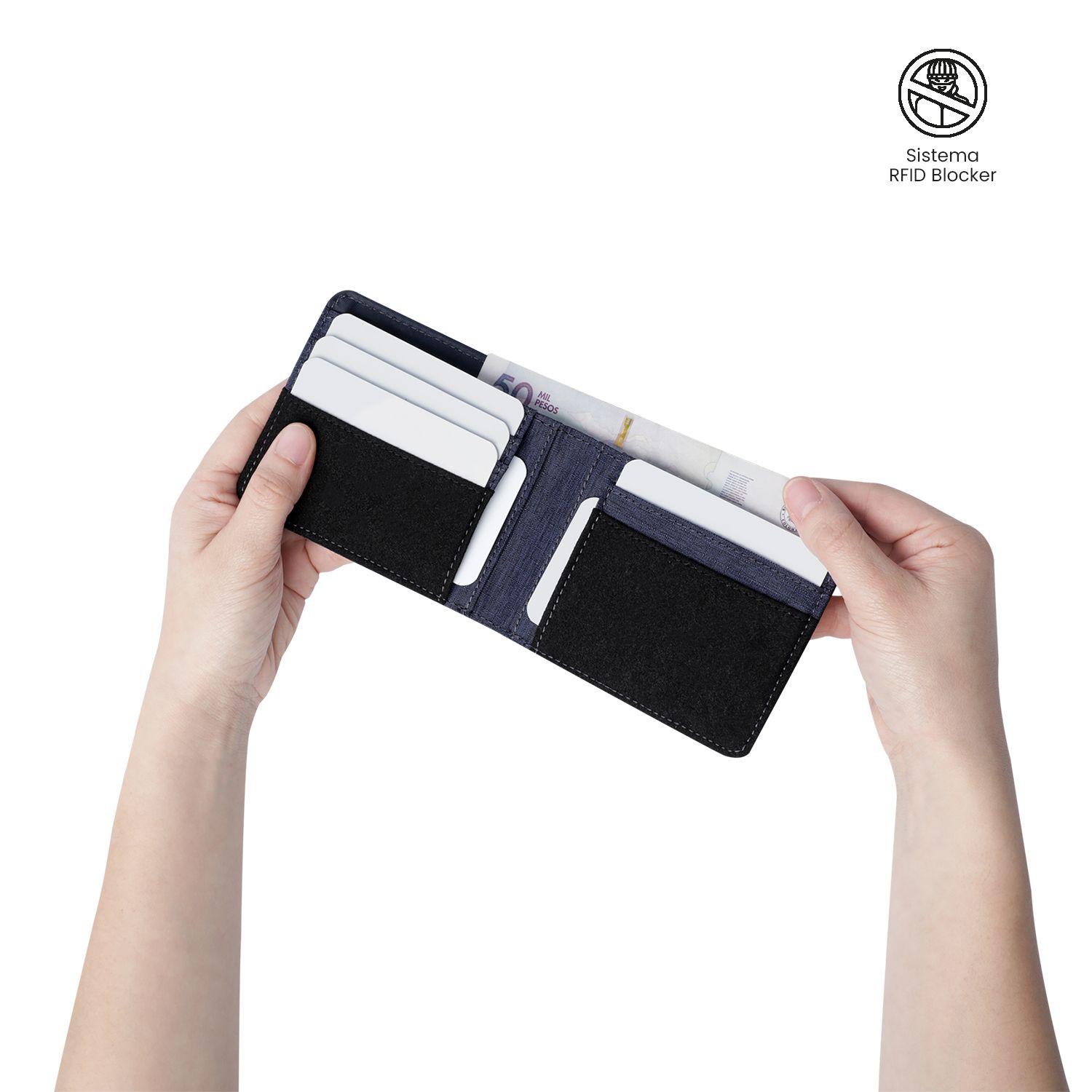 Billetera Totto Hombre Lad con RFID Blocker Azul-2