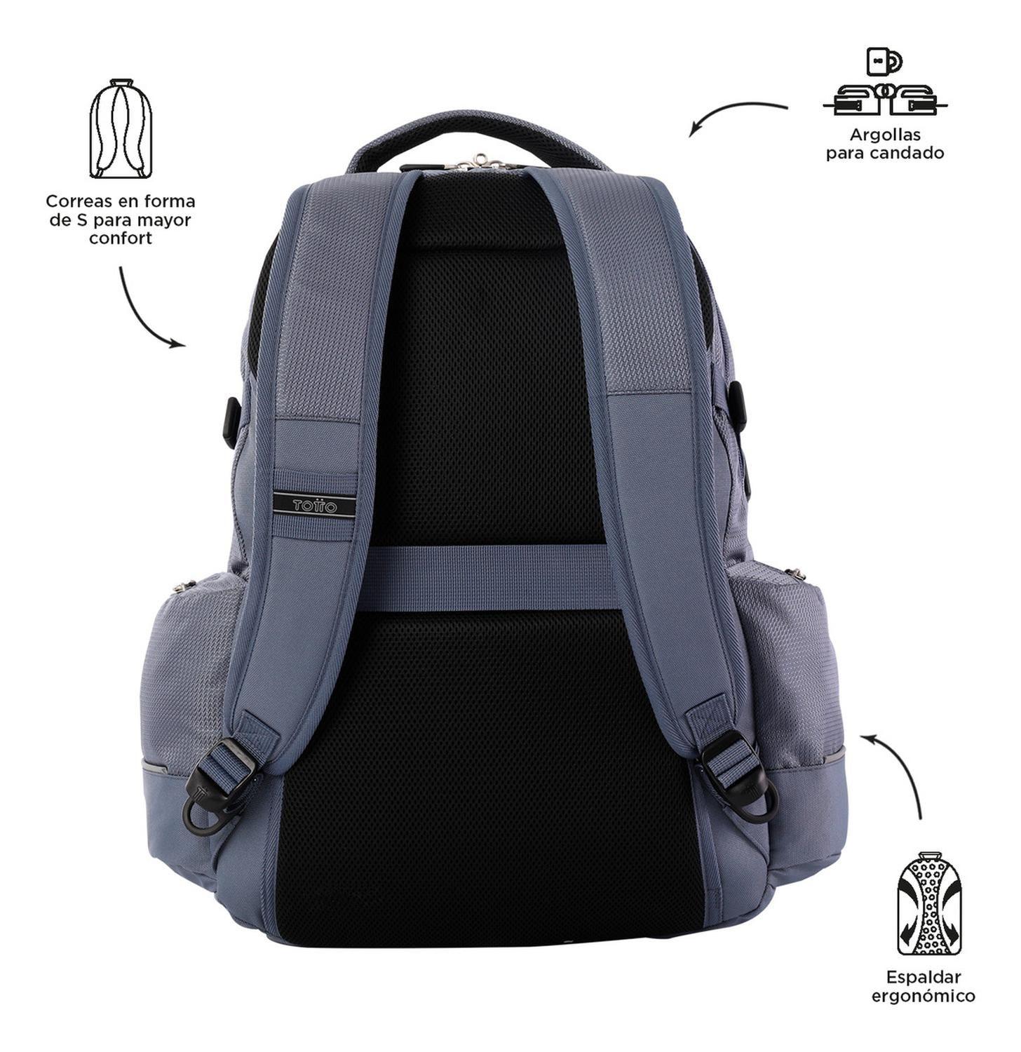 Mochila Hombre Totto Polixan 2.0 Gris Folkstone Gray-3