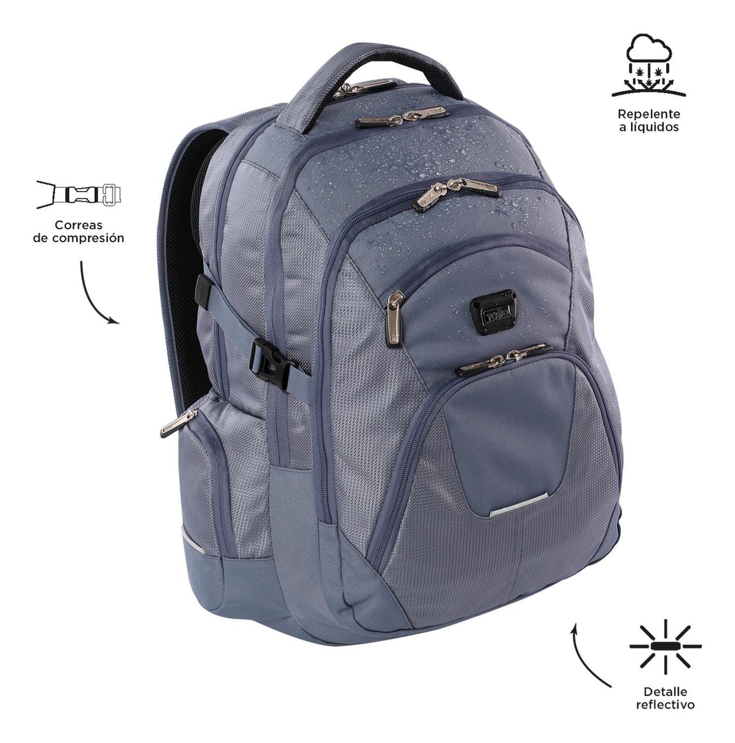 Mochila Hombre Totto Polixan 2.0 Gris Folkstone Gray-6