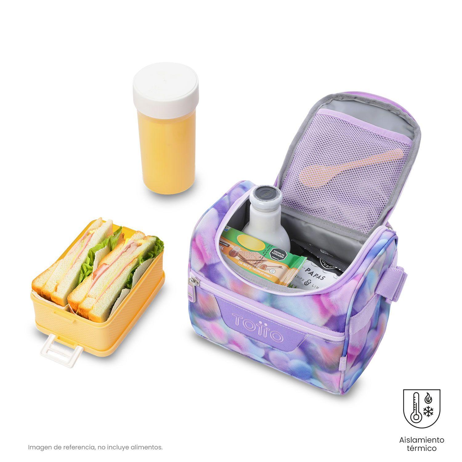Lonchera Térmica Mujer Pizarra Mediana Morada Totto-2