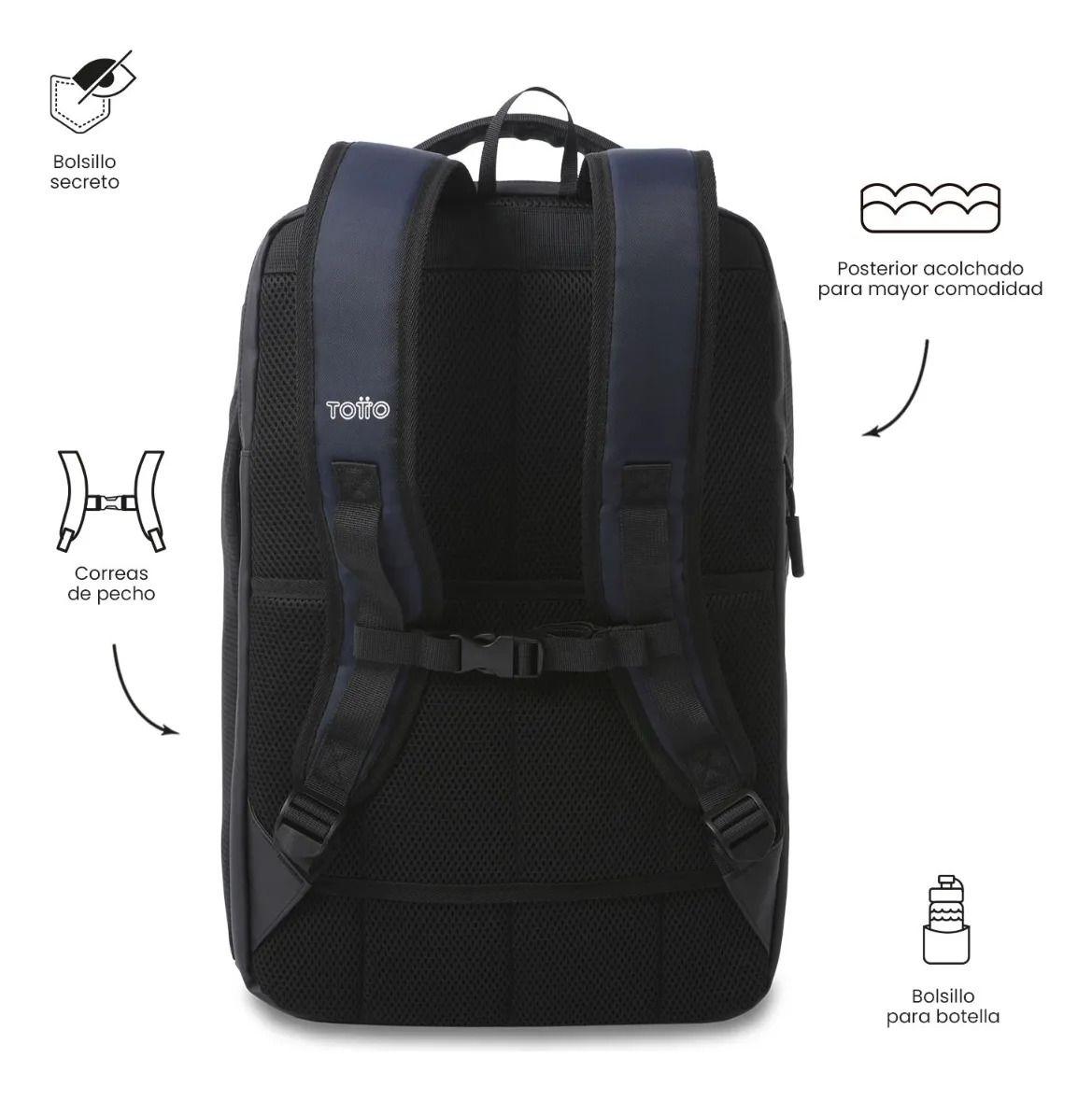 Mochila Ejecutivo Porta Pc 15  Tork Azul Hombre-3