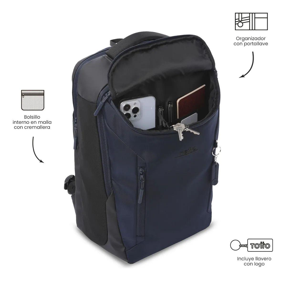 Mochila Ejecutivo Porta Pc 15  Tork Azul Hombre-5