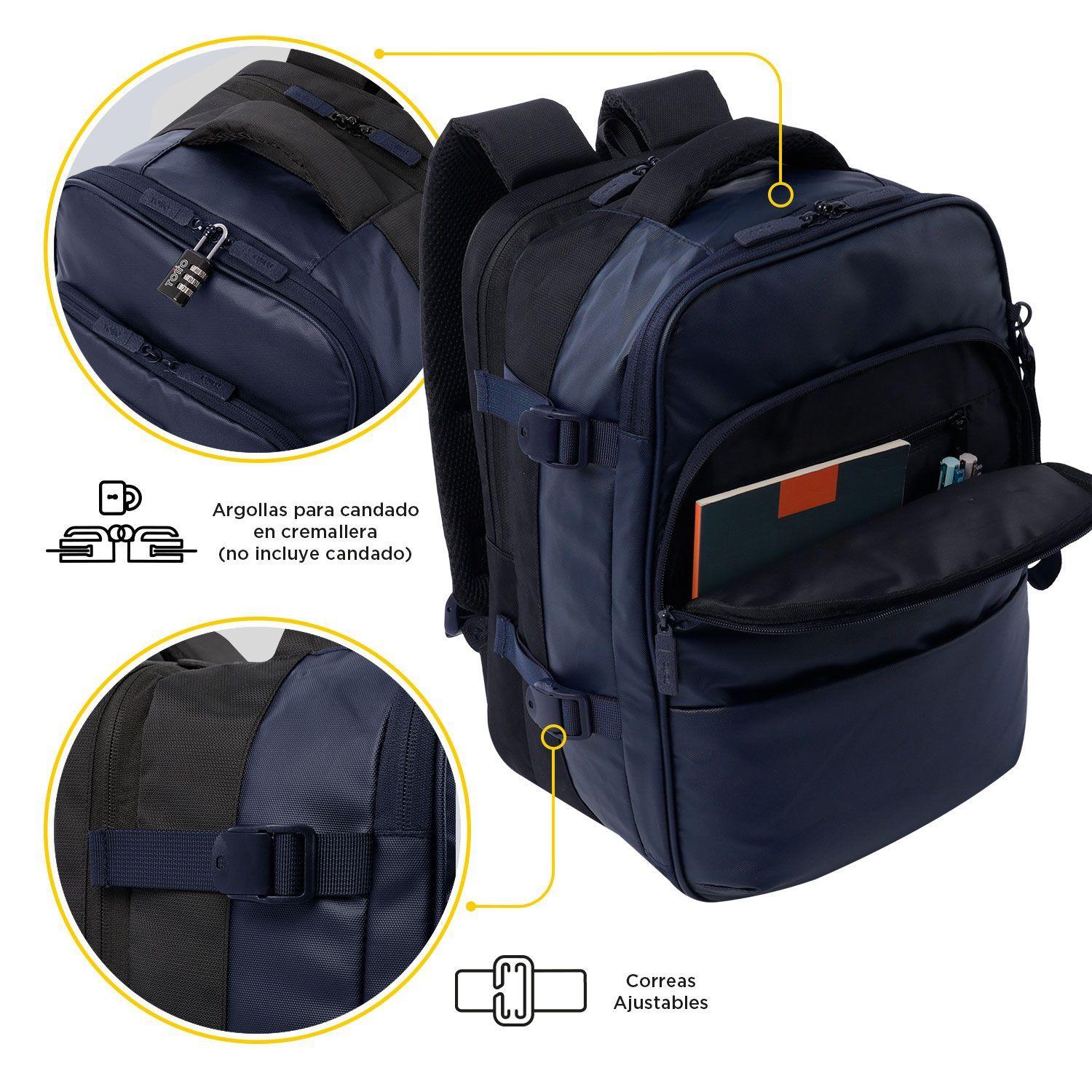 Morral Totto City Trip mediano 16 L, acorde con el tamaño permitido como equipaje de mano-6