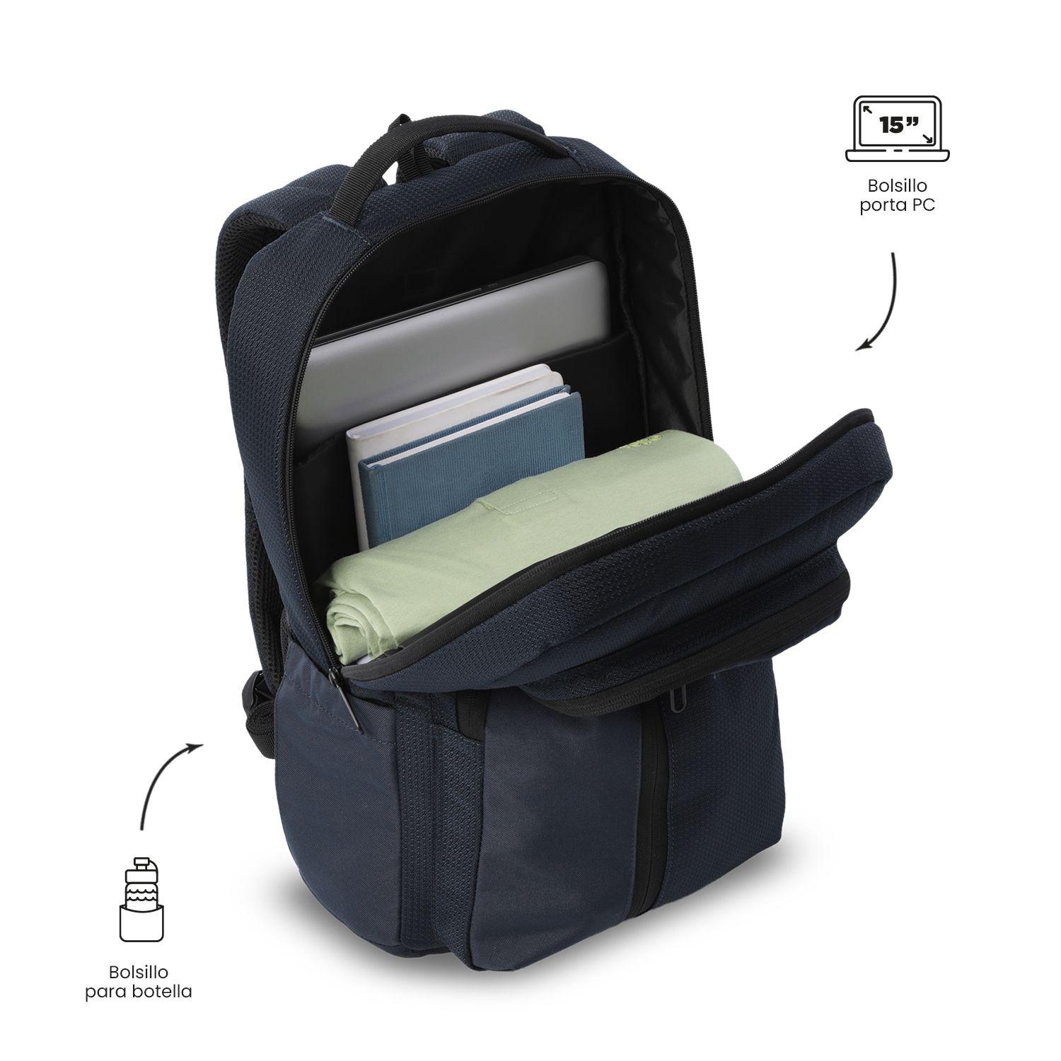 Mochila Ejecutivo Porta PC 15" Drift Azul Hombre-4