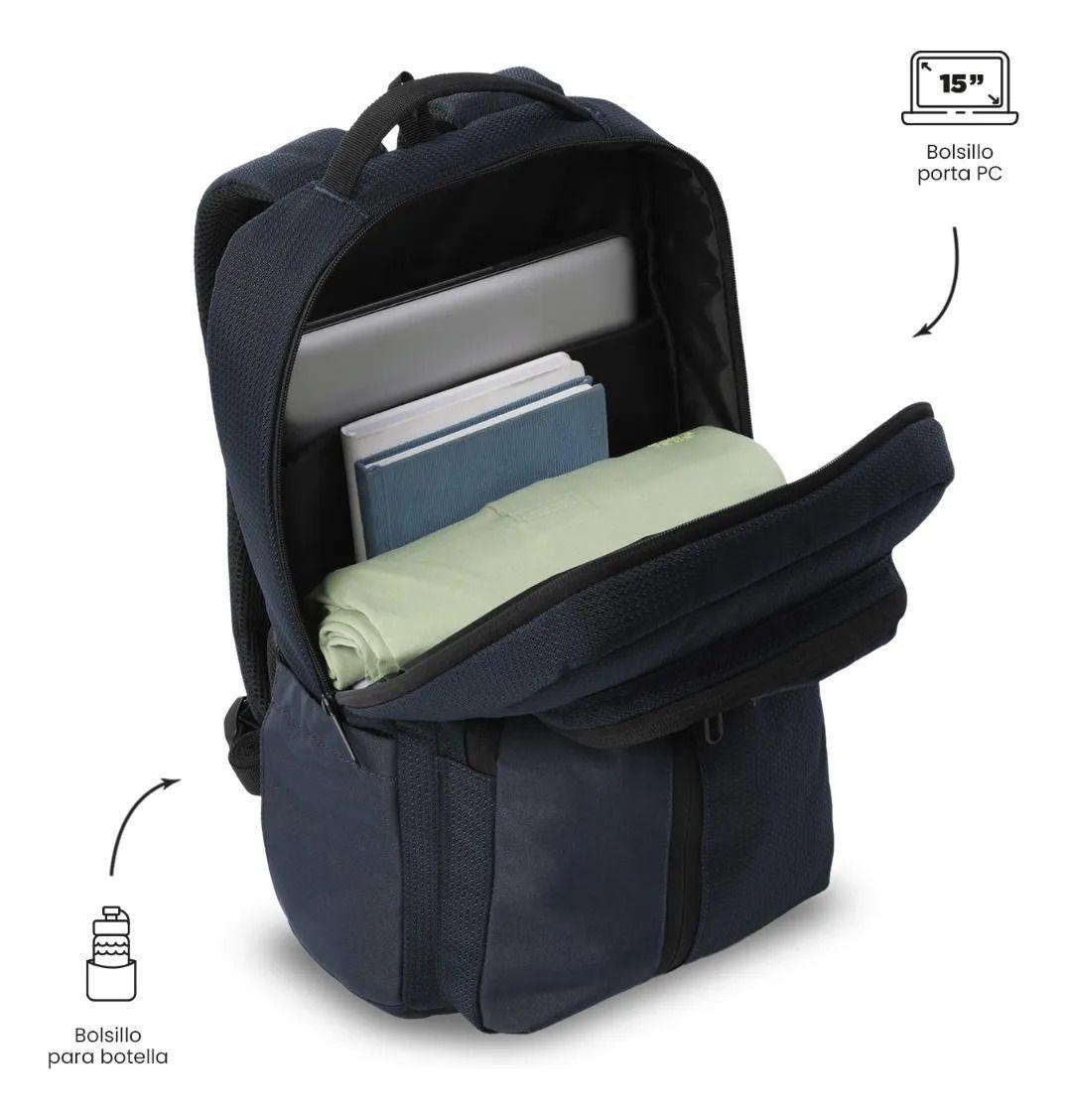 Mochila Ejecutivo Porta Pc 15  Drift Azul Hombre-4