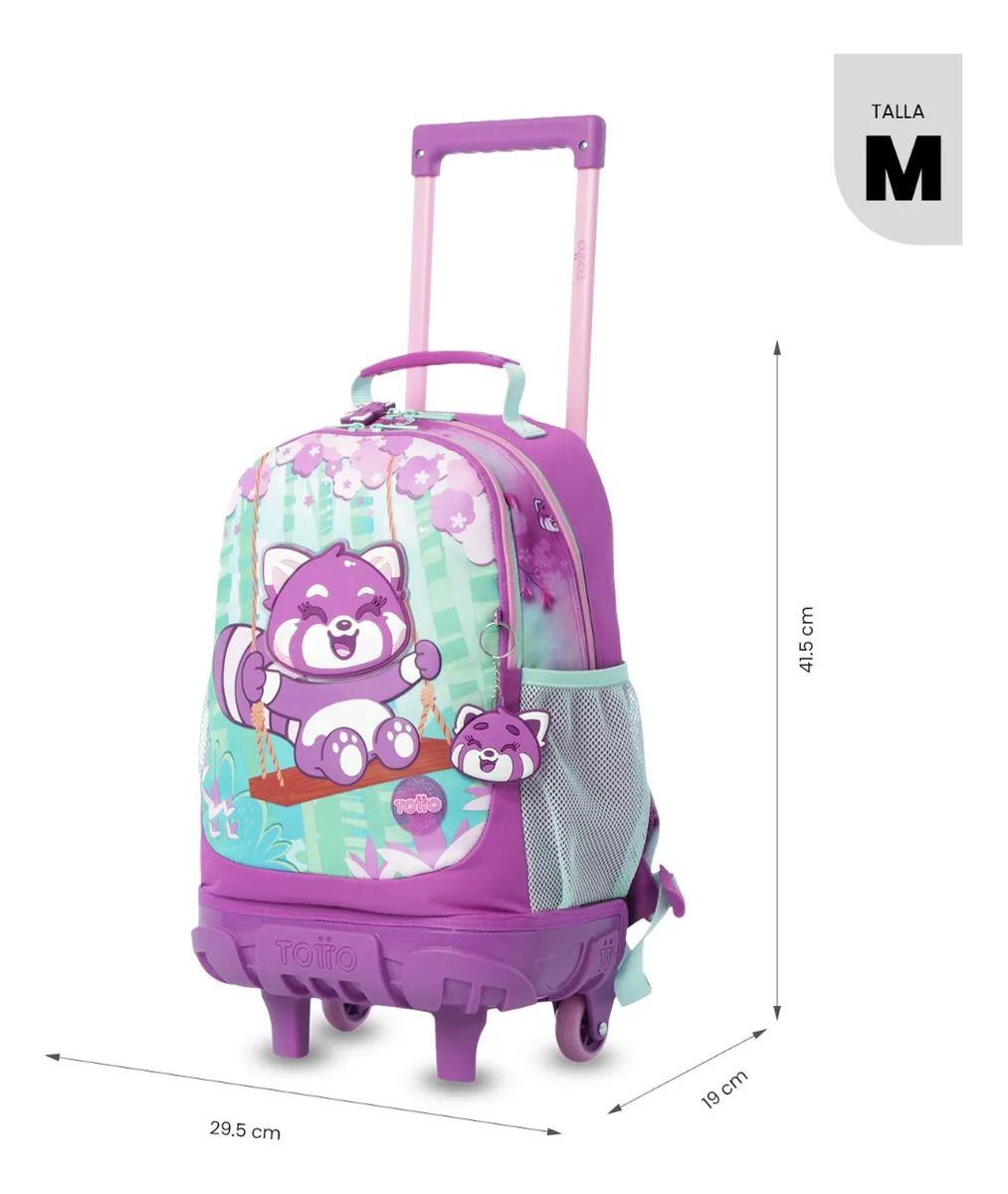 Combo Escolar Mochila Con Ruedas Bambú+libro Colorear-2