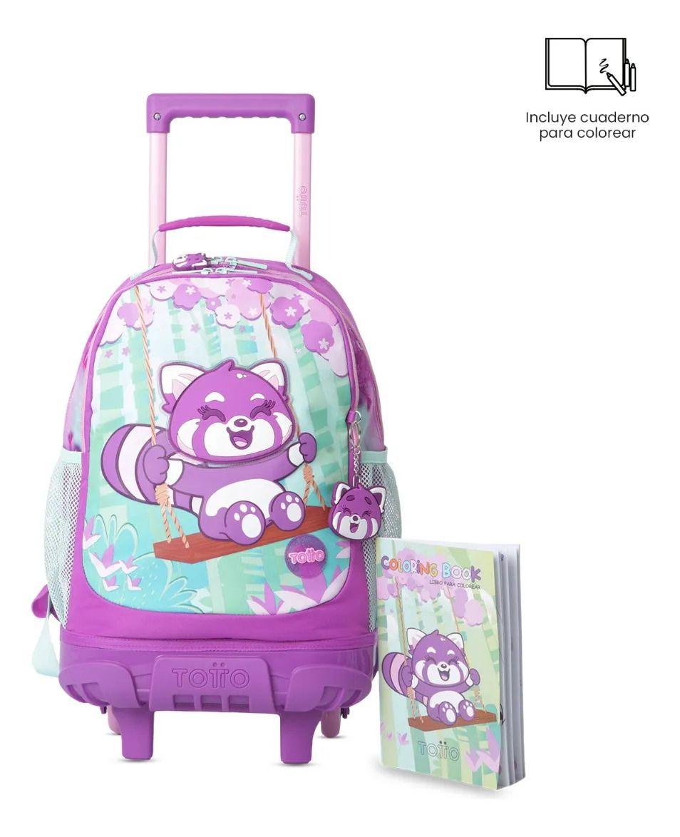Combo Escolar Mochila Con Ruedas Bambú+libro Colorear-4