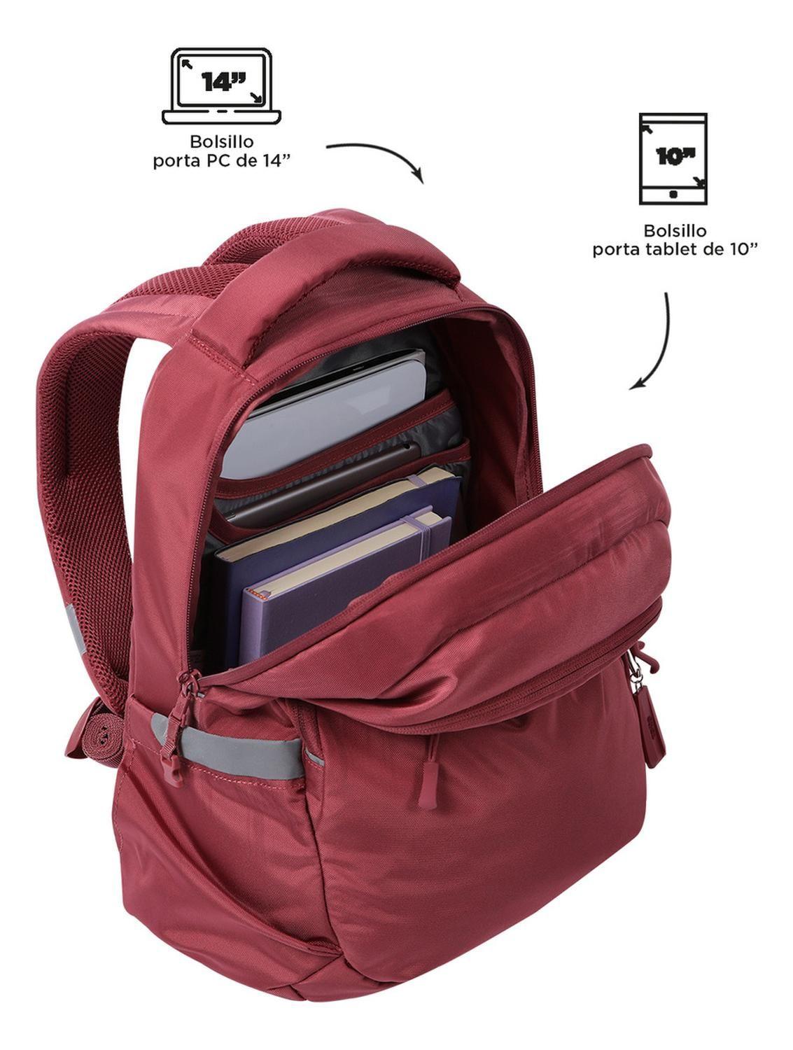 Mochila Ejecutiva Mujer Totto Misisipi Rosado Deco Rose-3