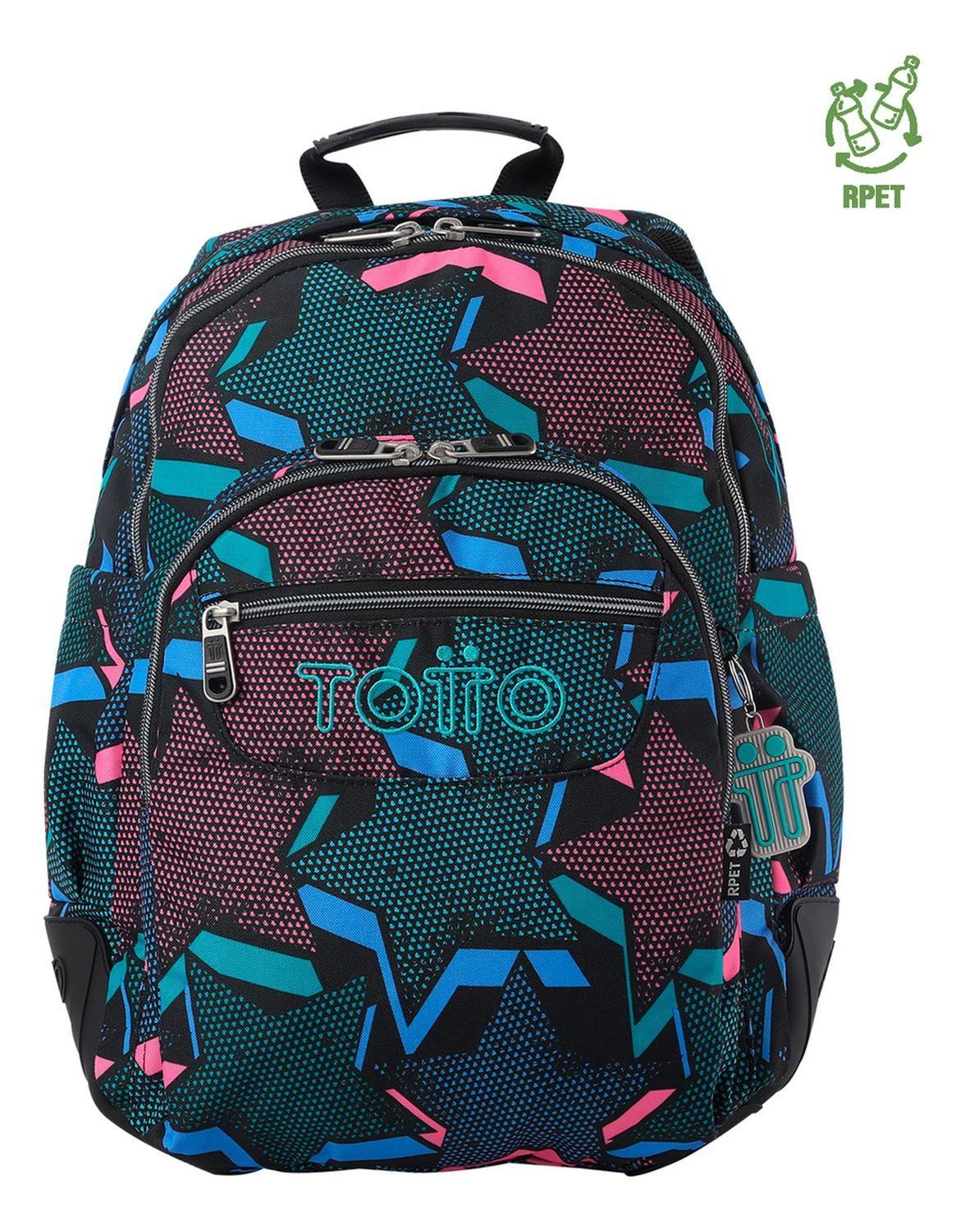 Mochila Escolar Totto Rayol Rpet Negro Lety Black-0