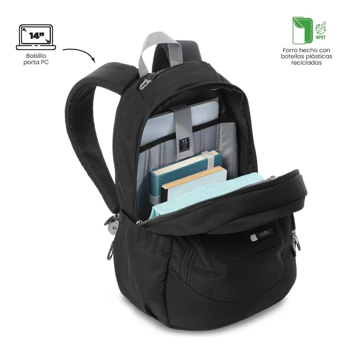Mochila Universitario  Goctal 3.0 Porta Pc 14  Negro-4