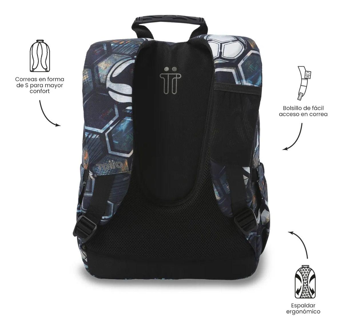 Mochila Escolar Juvenil Porta Pc 13  Gommas Negro-3