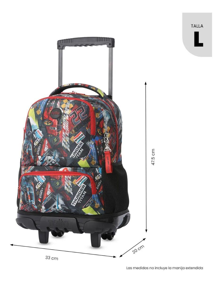 Mochila Para Niño Con Ruedas Skl Grande Rojo-2