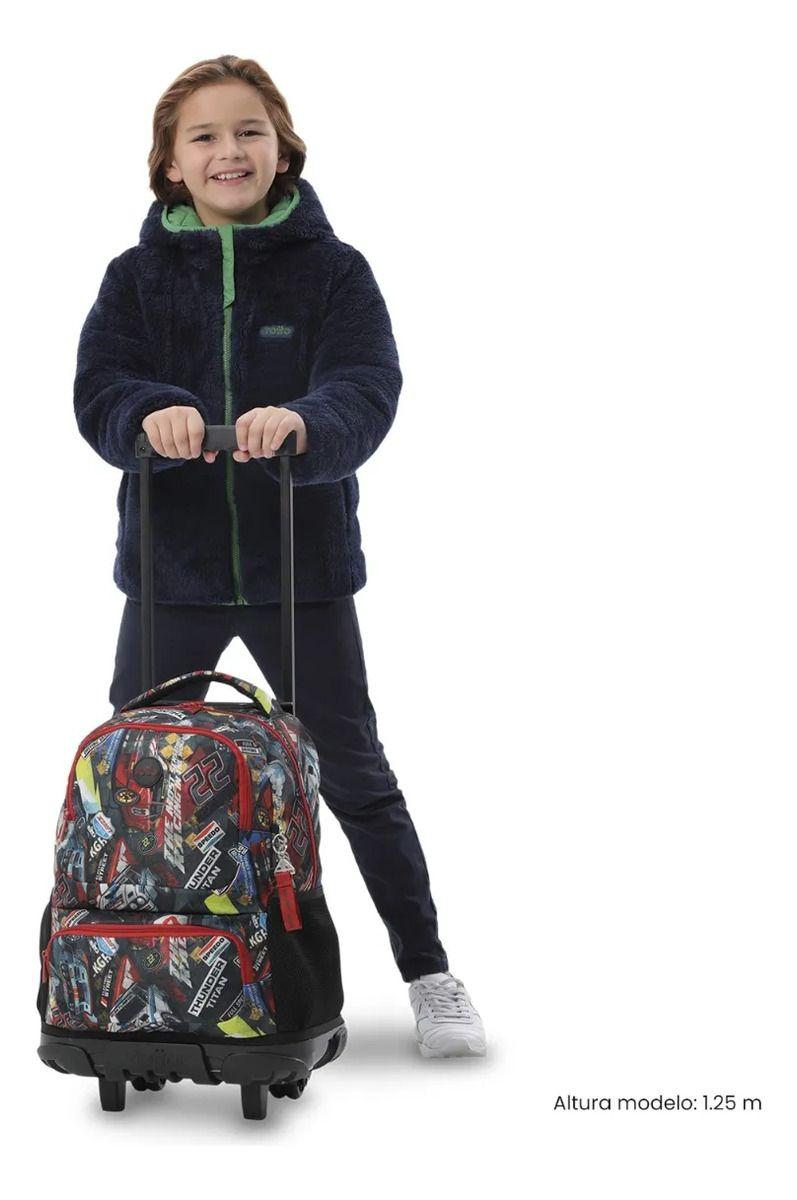 Mochila Para Niño Con Ruedas Skl Grande Rojo-1