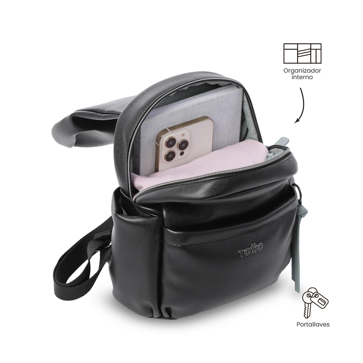 Bolso Pequeño para Mujer Soul tipo Mochila Negro/Verde-4