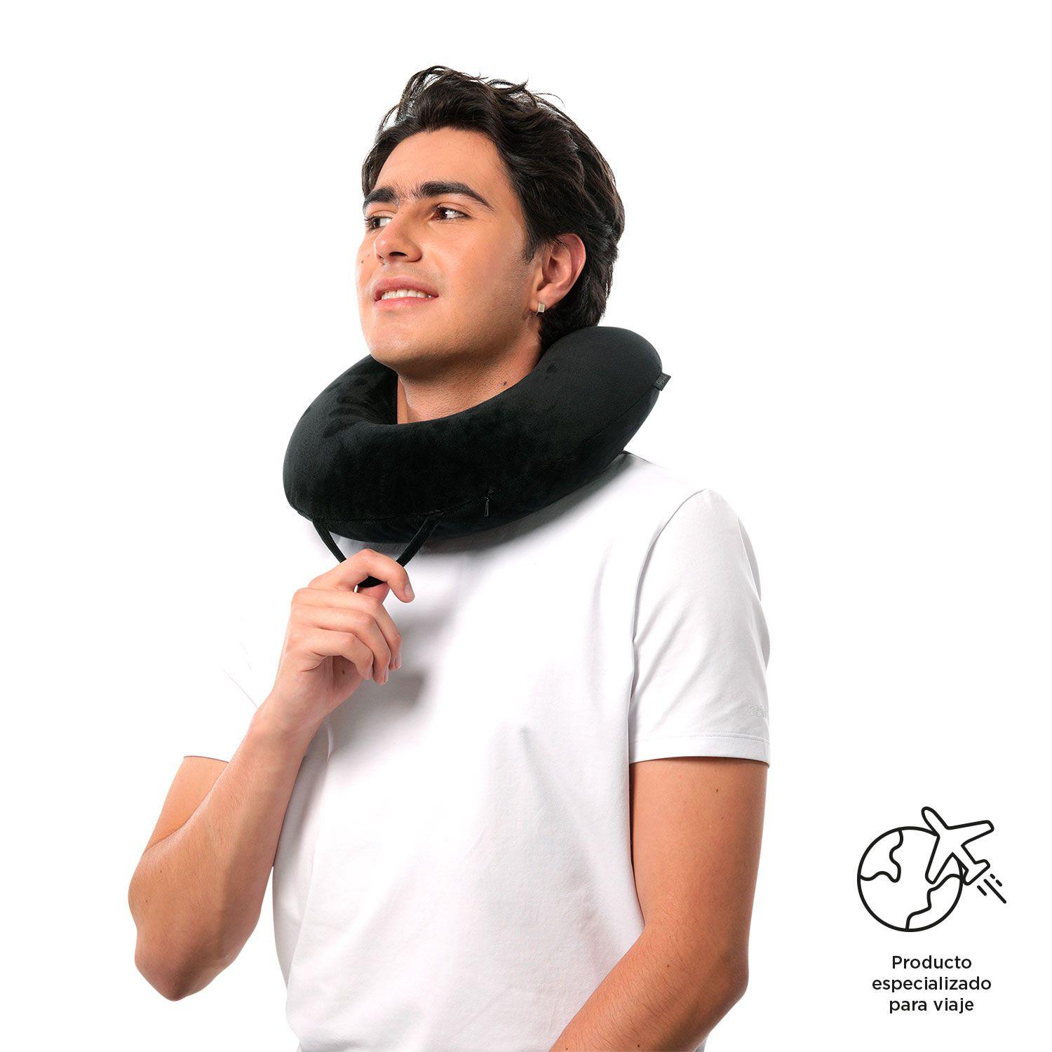 Almohada Cuello de Viaje Memory Foam Jet Pillow Negra-1