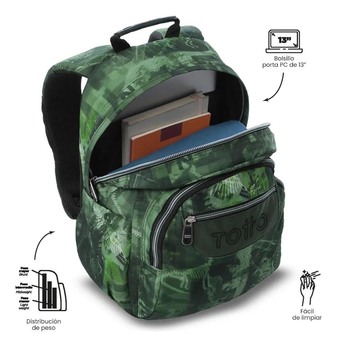 Mochila Juvenil Porta Pc 13  Gommas Verde-4
