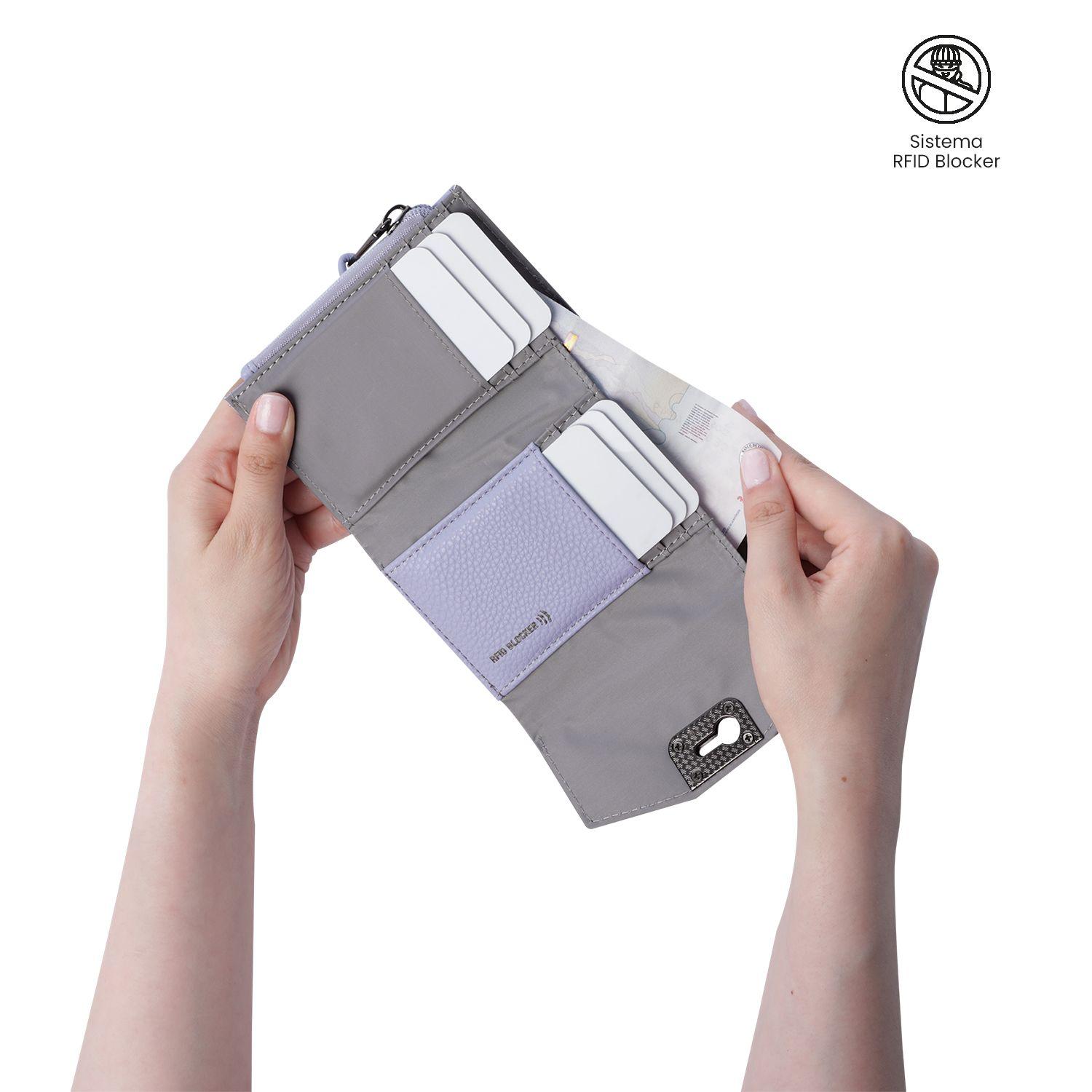 Billetera Totto Mujer Smooth Ney con RFID Blocker Morada-2