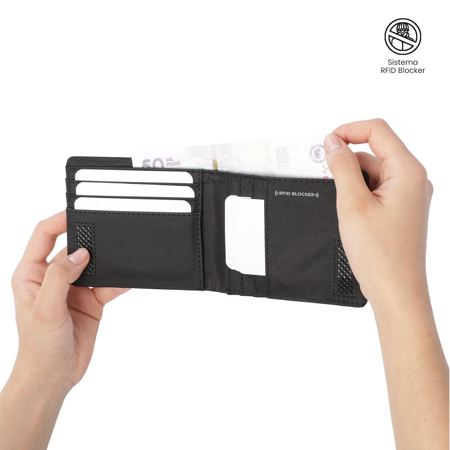 Billetera Hombre Nexus Mediana con RFID Blocker Negra -2