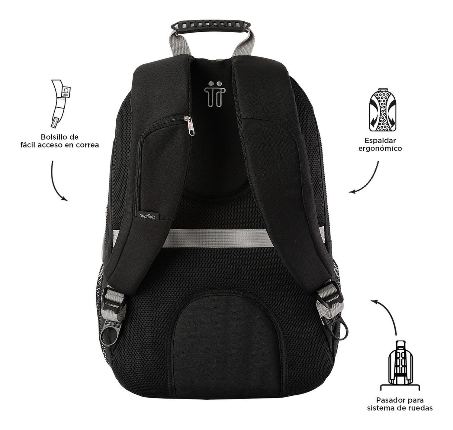 Mochila Ejecutiva Unisex Totto Krimmler Negro/black-3
