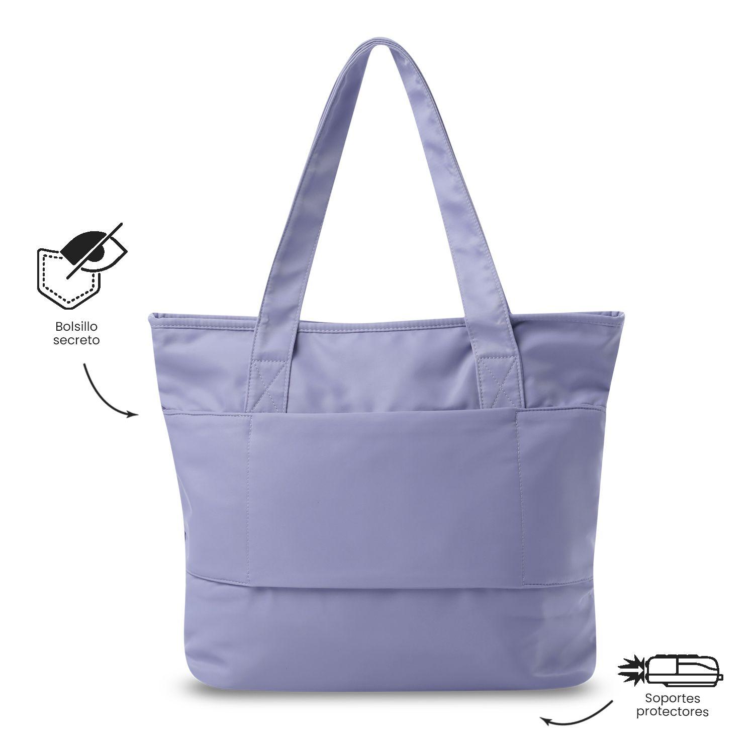Cartera Tote Bag Mujer Adelaide 2 2.0 Notebook 13" Morado Totto-3