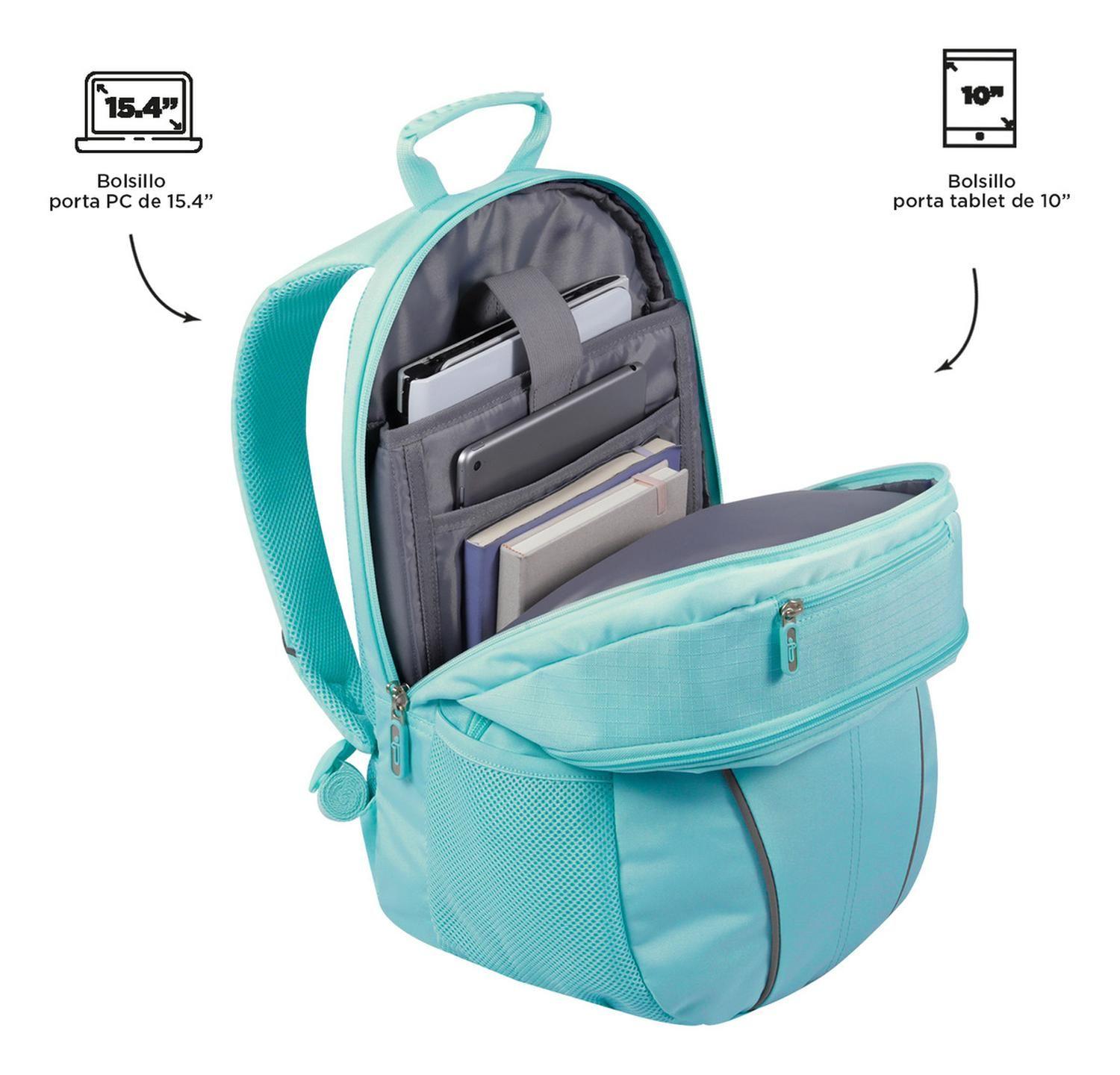Mochila Mujer Totto Porta Notebook Cambri Azul Limpet Shell-4