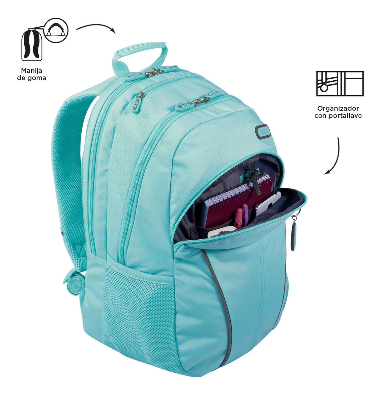 Mochila Mujer Totto Porta Notebook Cambri Azul Limpet Shell-5