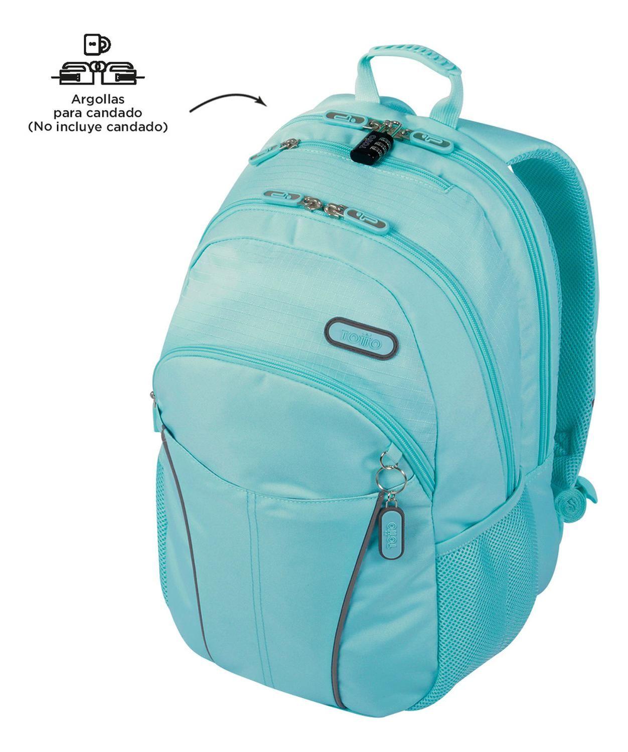 Mochila Mujer Totto Porta Notebook Cambri Azul Limpet Shell-6