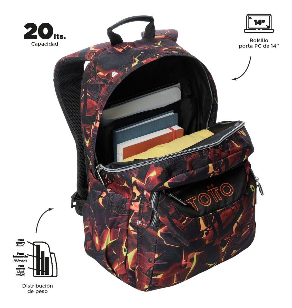 Mochila Notebook Escolar Totto Rpet Impermeable 20L Niño-3