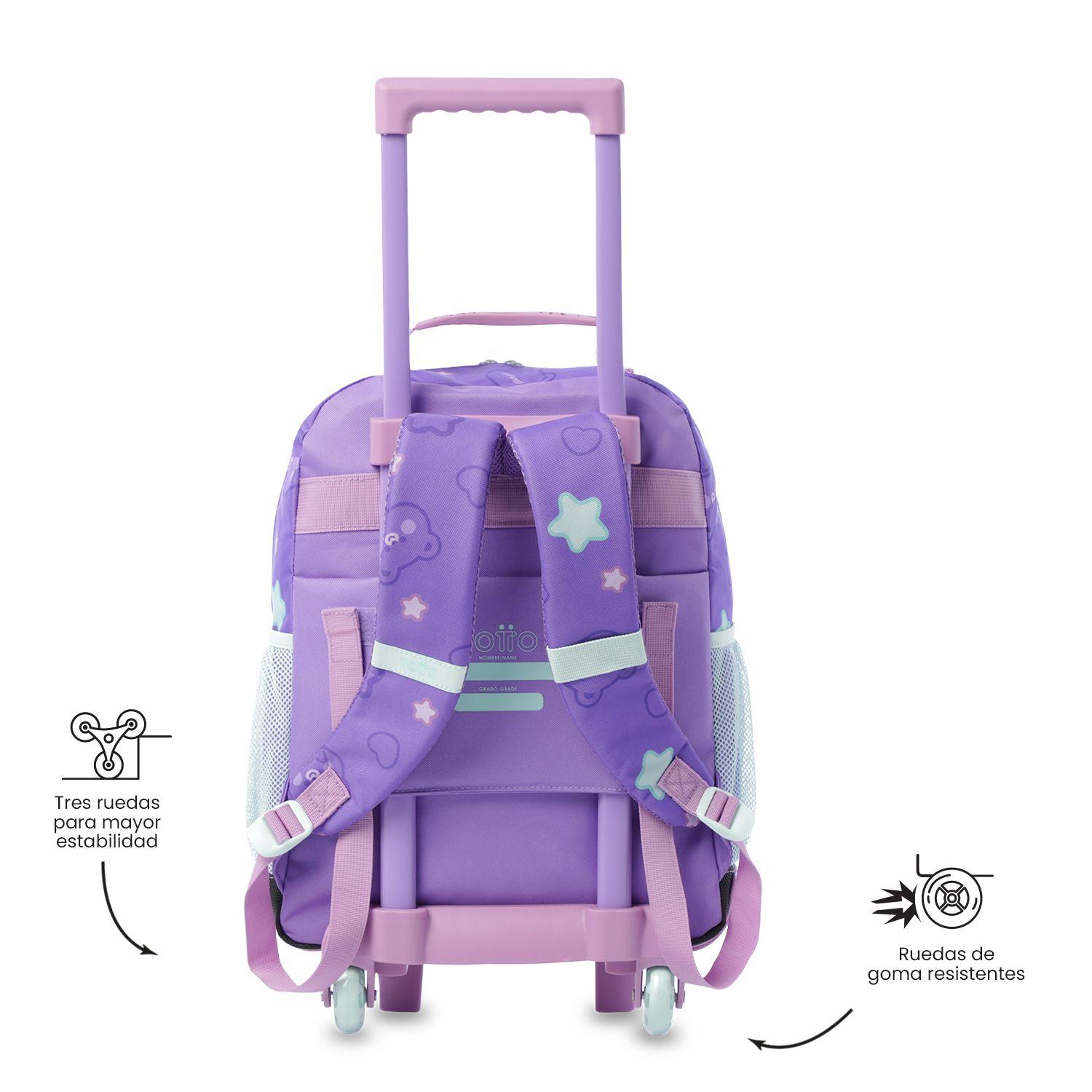 Mochila para Niña con ruedas Friends Party Mediano Morado-3