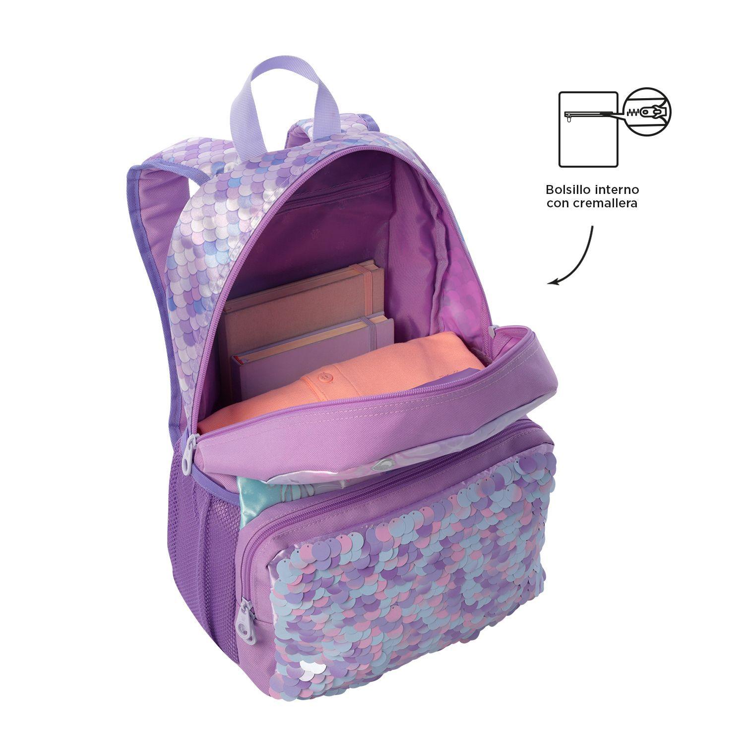 Mochila Escolar para Niña Sireny Madiana Morado Totto-3