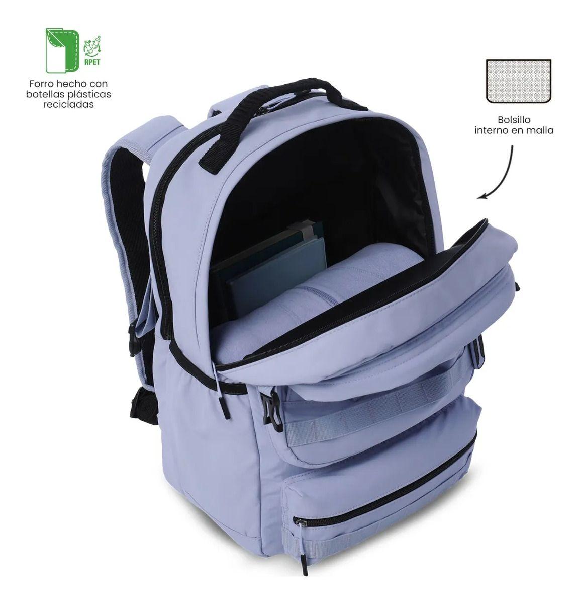 Mochila Universitario  Spa Porta Pc 15.4  Morado-4