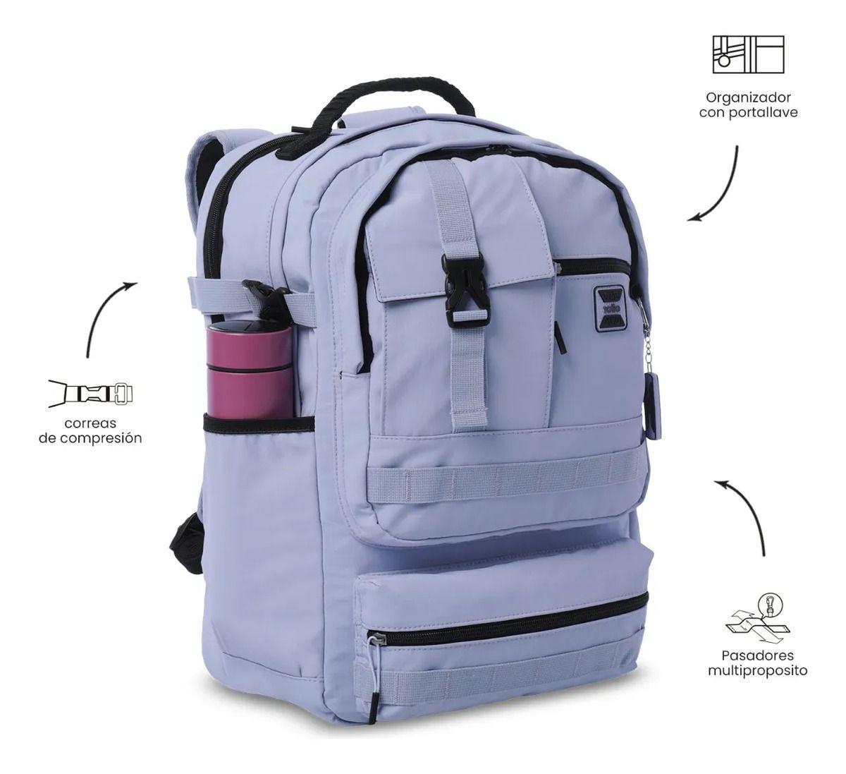 Mochila Universitario  Spa Porta Pc 15.4  Morado-5