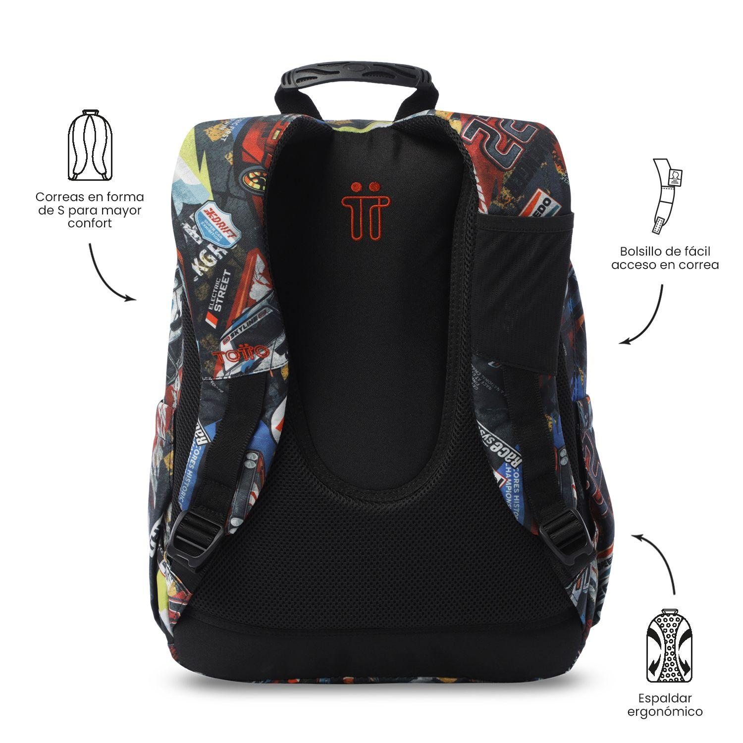 Mochila Juvenil Porta PC 14" Acuarela Rojo-3