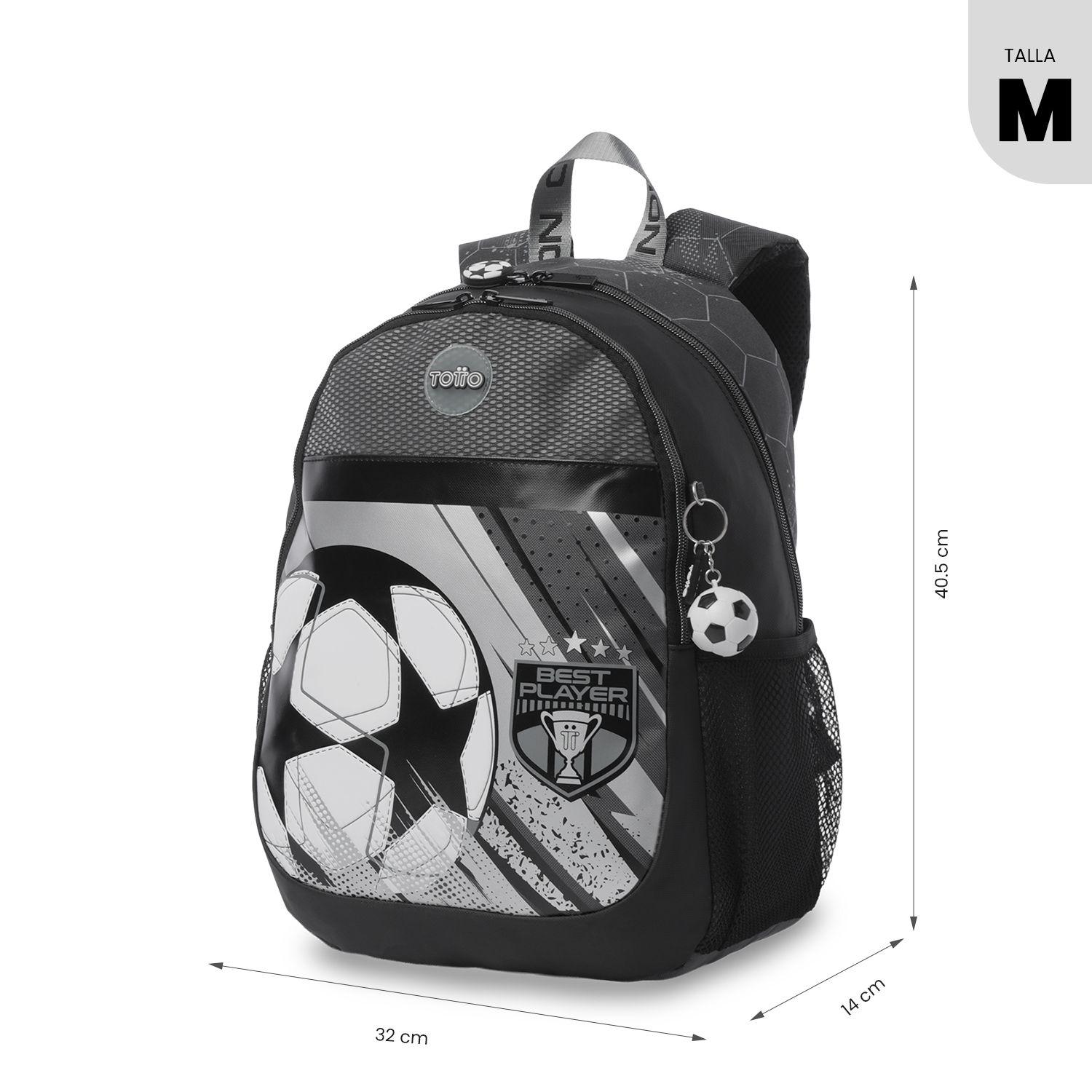 Mochila Escolar Totto Para Niño Champion Mediano  Gris-2