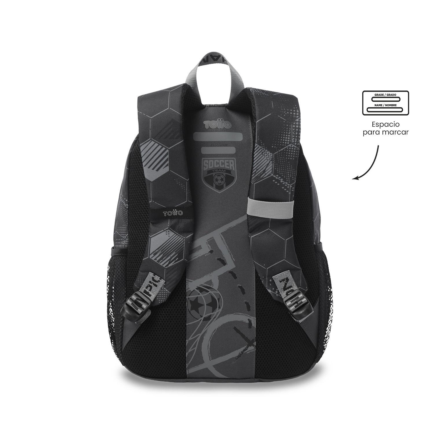 Mochila Escolar Totto Para Niño Champion Mediano  Gris-3