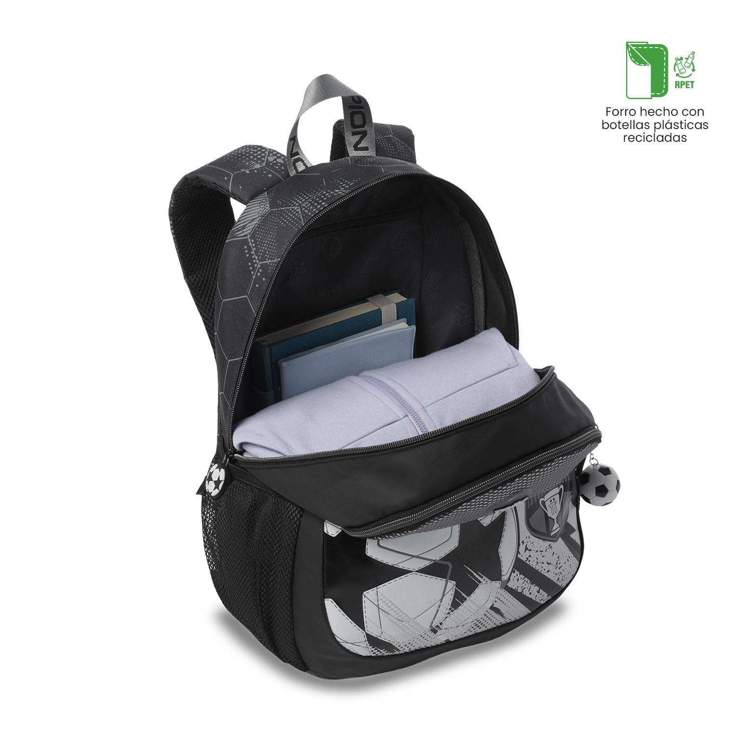 Mochila Escolar Totto Para Niño Champion Mediano  Gris-4