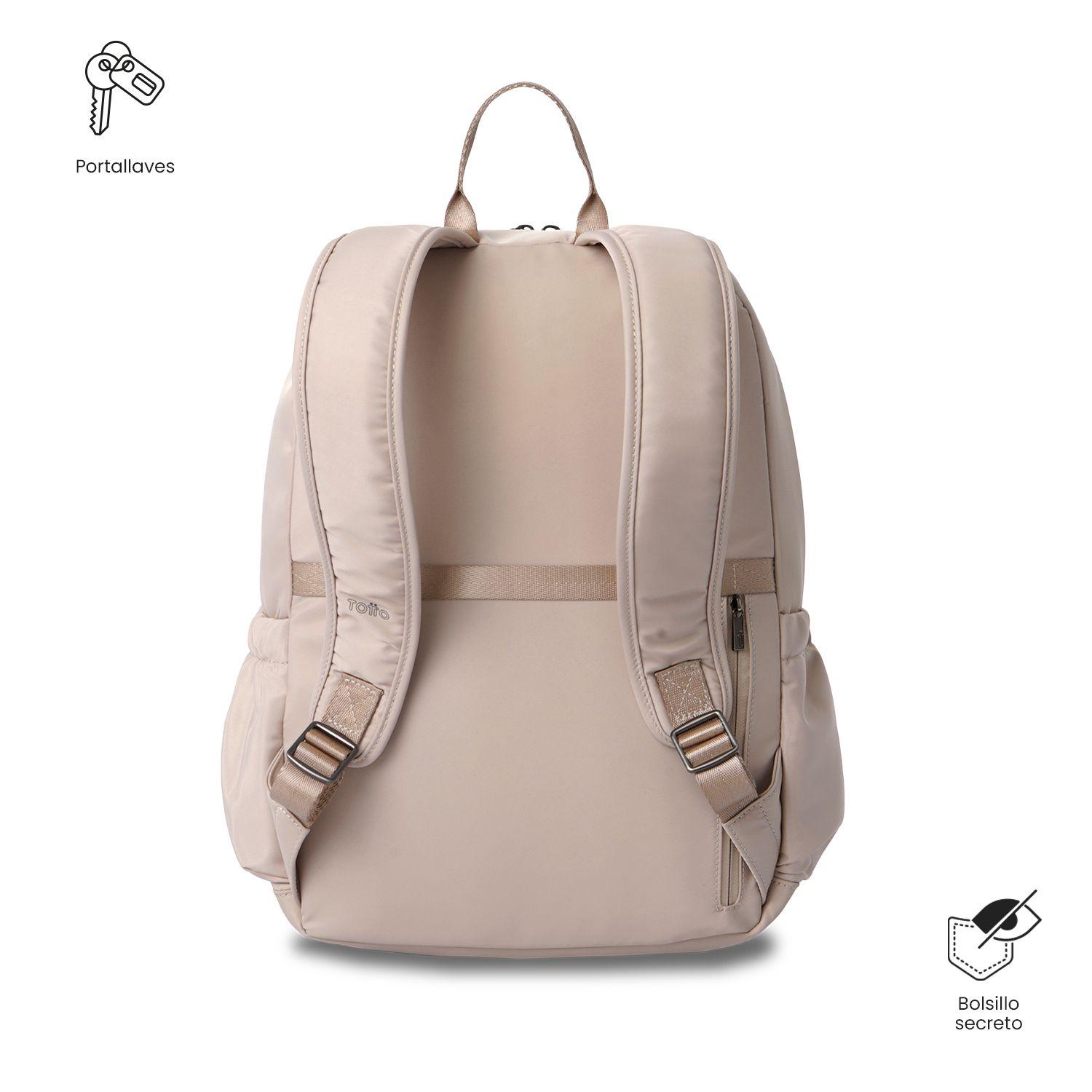 Mochila Universitario Corneana Porta PC 14" Beige Mujer-3