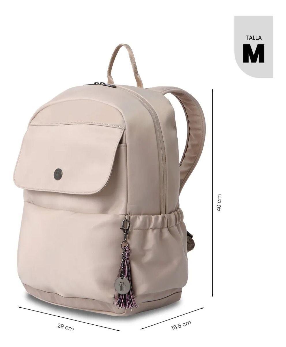 Mochila Universitario Corneana Porta Pc 14  Beige Mujer-2