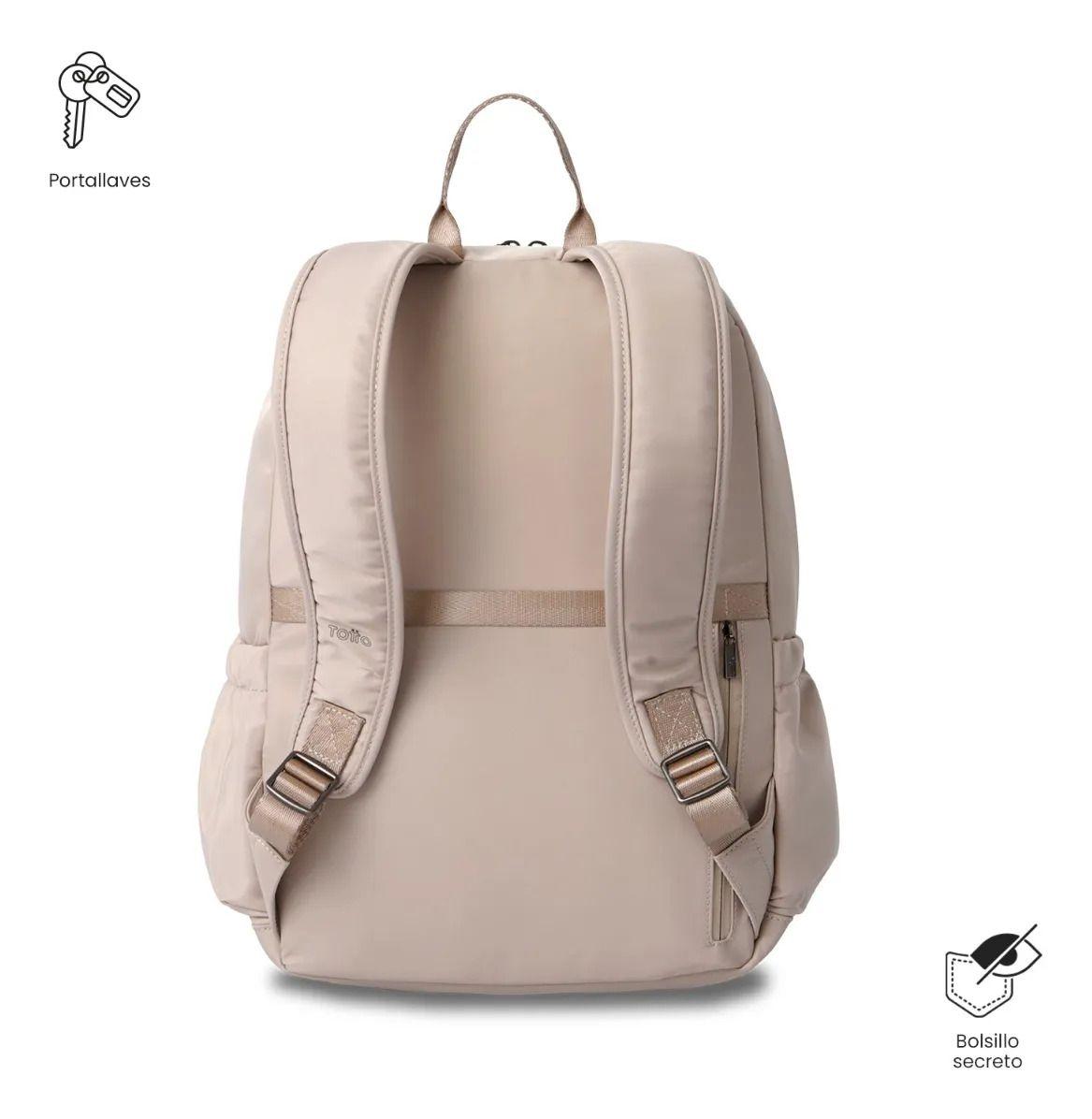 Mochila Universitario Corneana Porta Pc 14  Beige Mujer-3