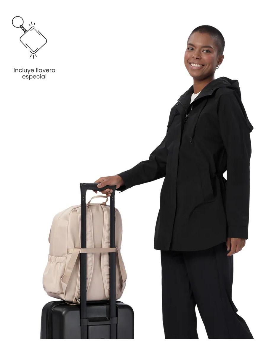 Mochila Universitario Corneana Porta Pc 14  Beige Mujer-5