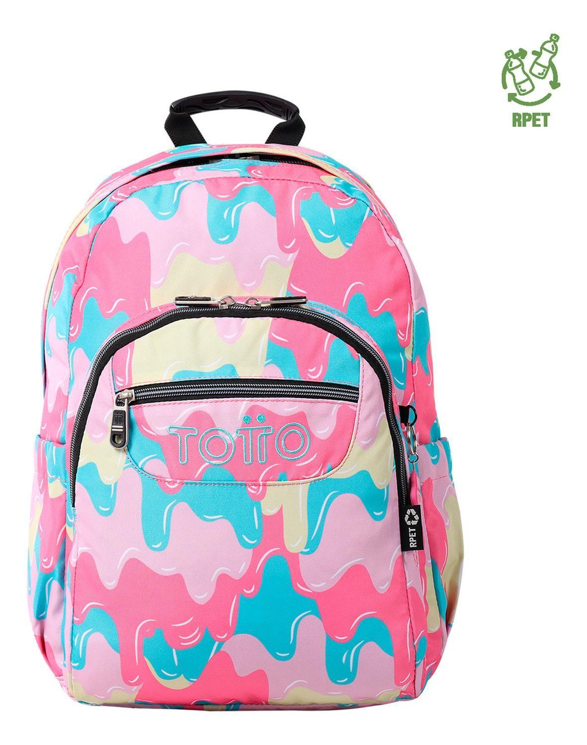 Mochila Escolar Totto Acuarela Rpet Rosado Luty-0