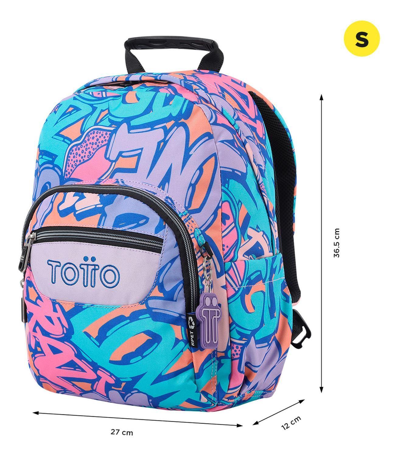 Mochila Escolar Totto Tempera Rpet Azul Broad-2