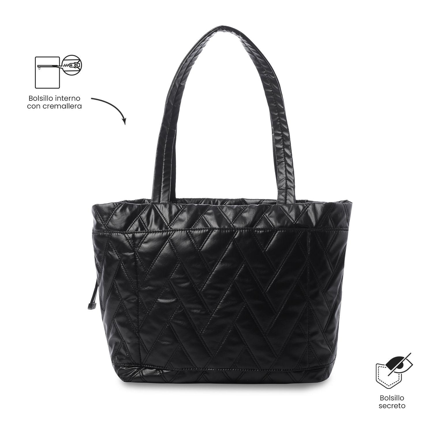Shopping Bag Mediano para Mujer Savanha Negro-3