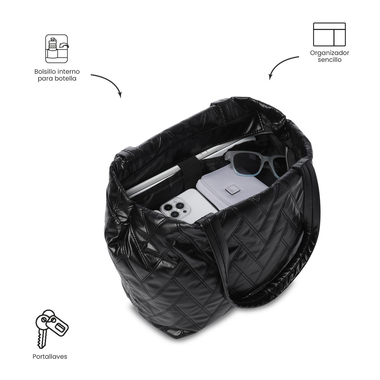 Shopping Bag Mediano para Mujer Savanha Negro-4