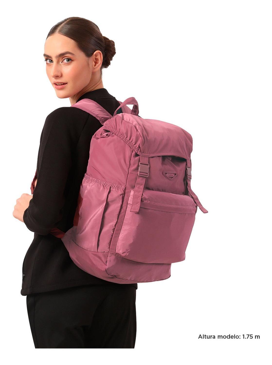 Mochila De Viaje Plegable Totto Collapse M Rosado Deco Rose-2